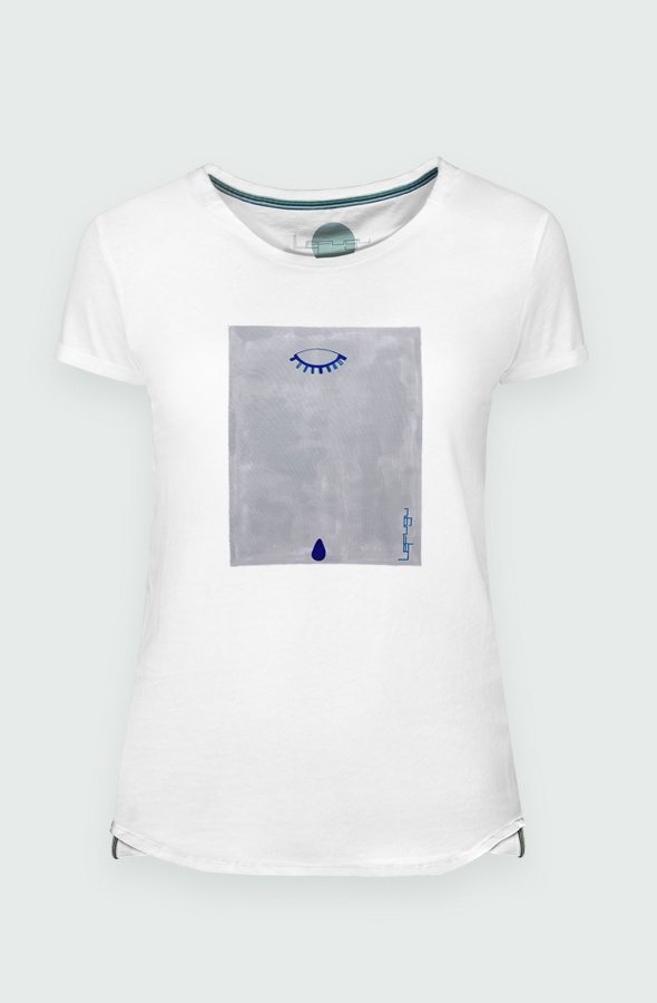 Camiseta Mujer Blue Teardrop Detalle