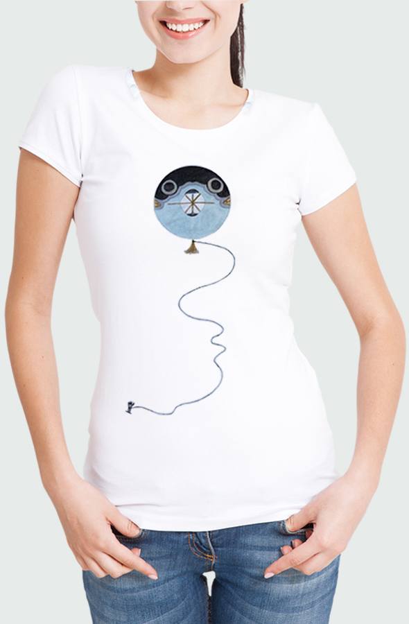 Women T-shirt Fugu Kite Model