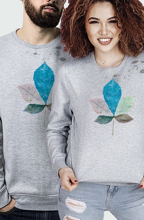 Sweatshirt unisex coloured leaf model